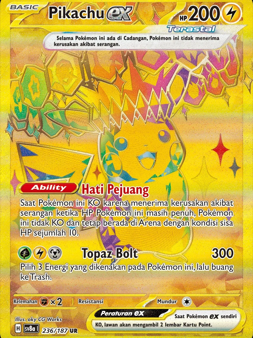 Pikachu ex 236/187 UR (Ultra Rare / Gold Secret)
